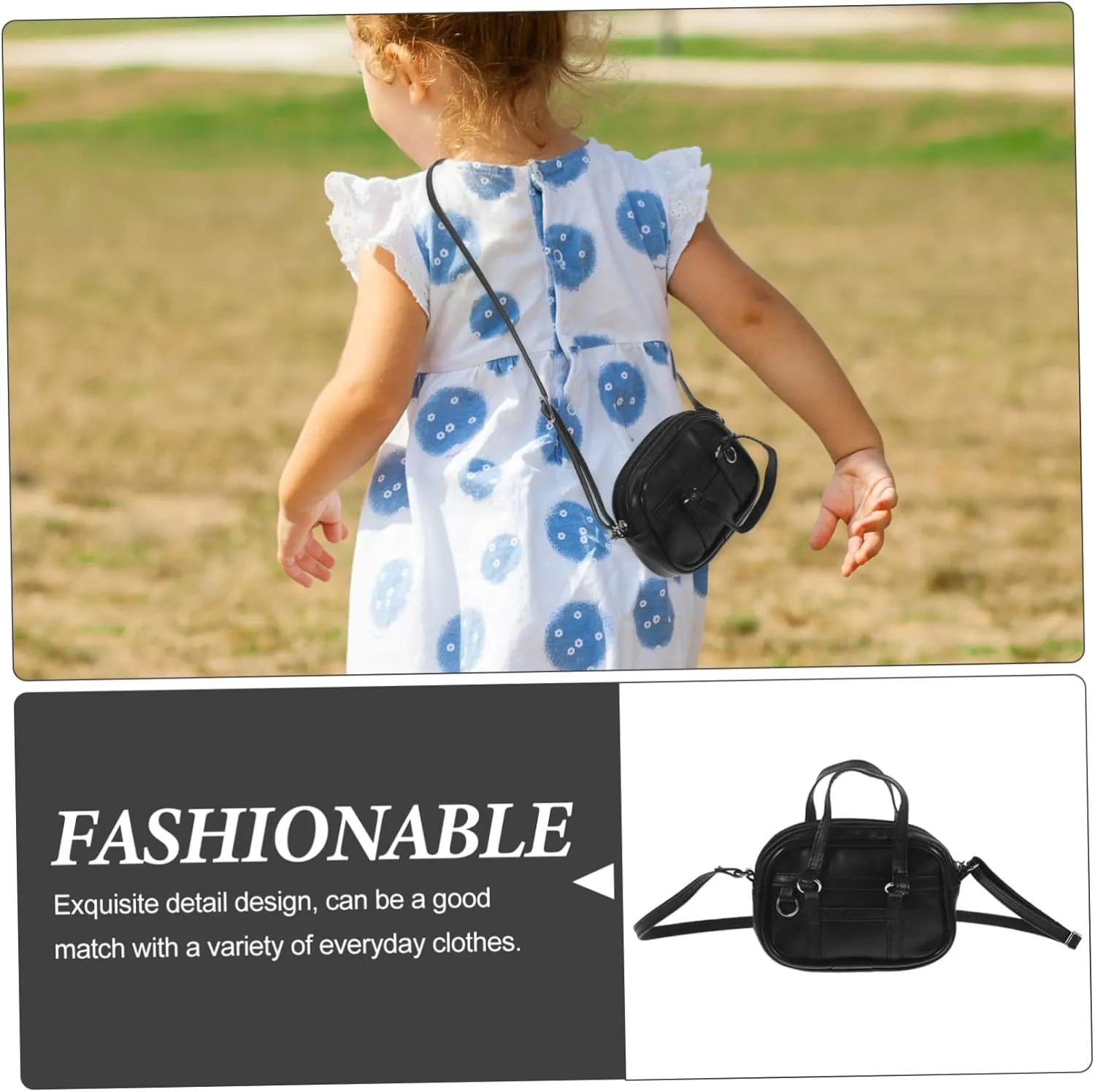Mini Bag for Dolls Handbag Backpack Mini House Decor Black Large Size Doll Accessories