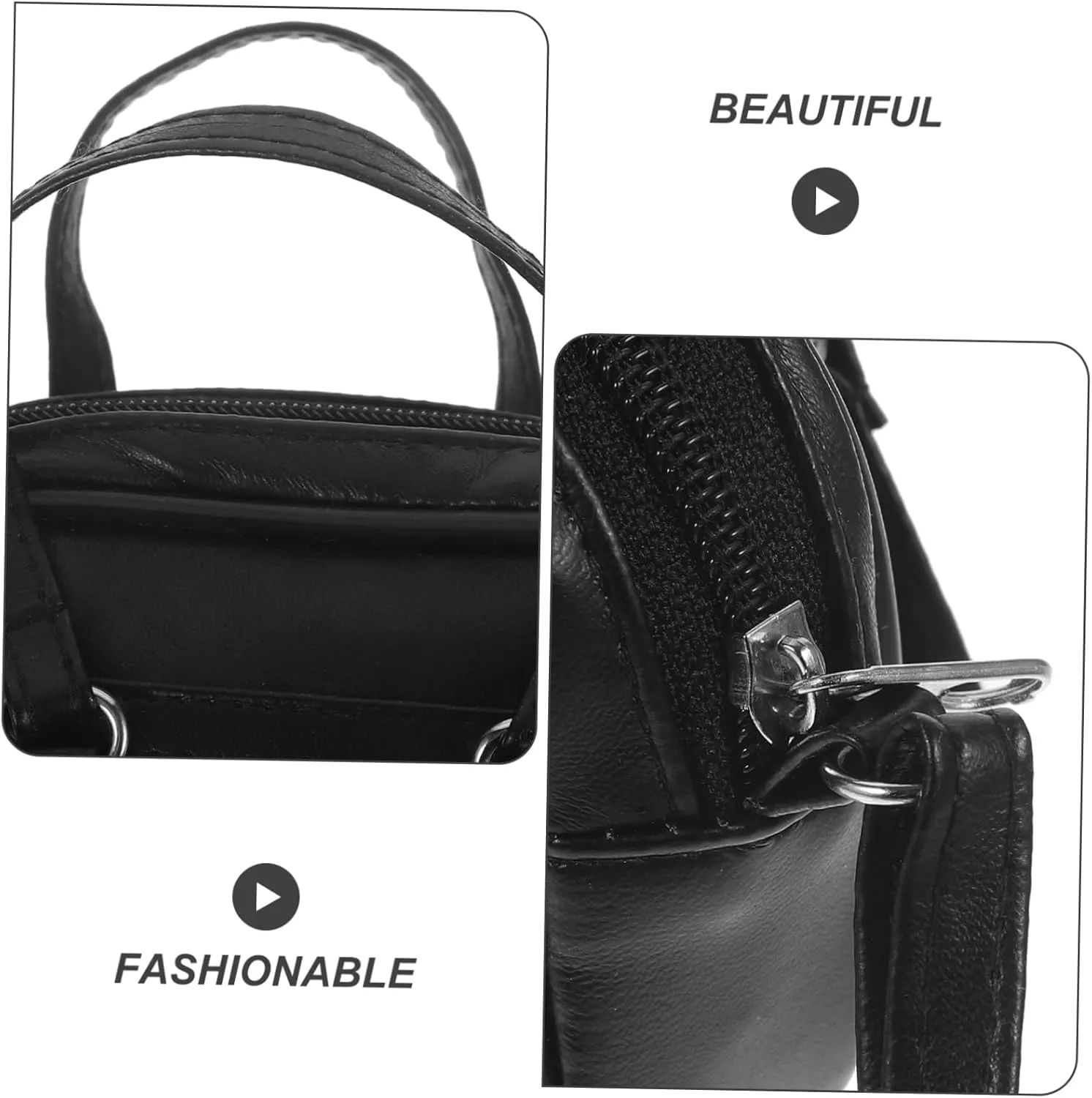Mini Bag for Dolls Handbag Backpack Mini House Decor Black Large Size Doll Accessories
