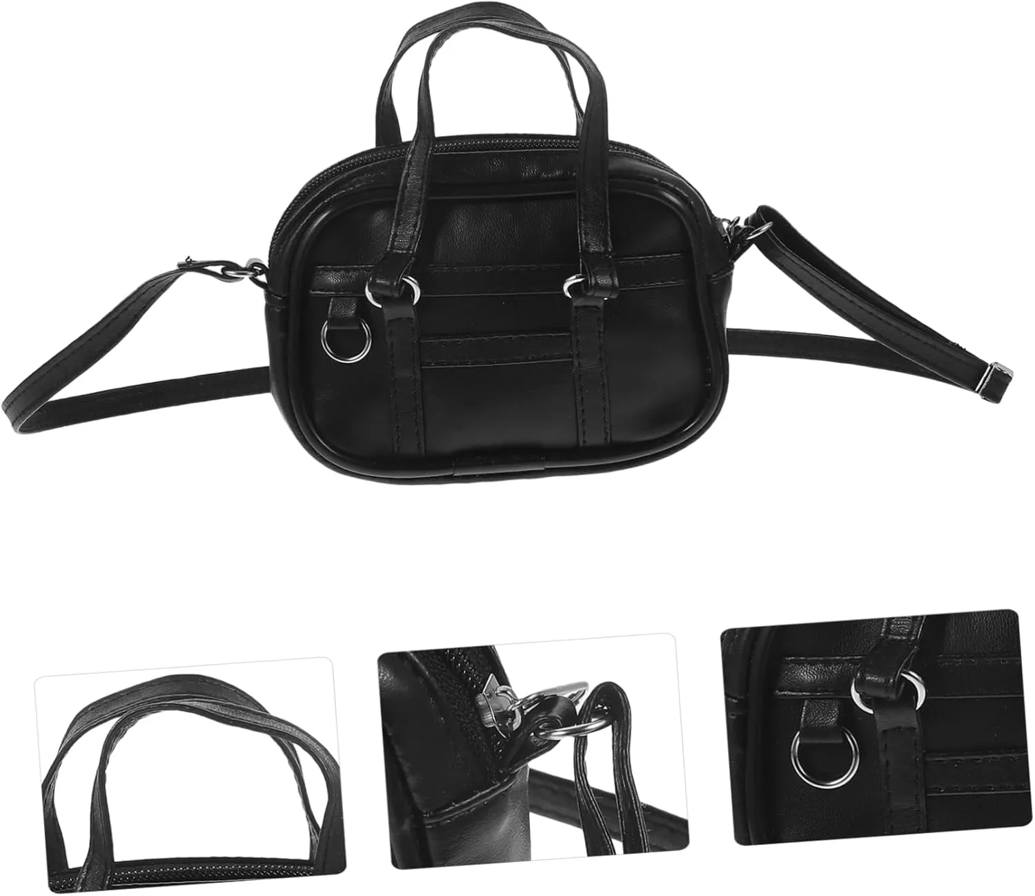 Mini Bag for Dolls Handbag Backpack Mini House Decor Black Large Size Doll Accessories