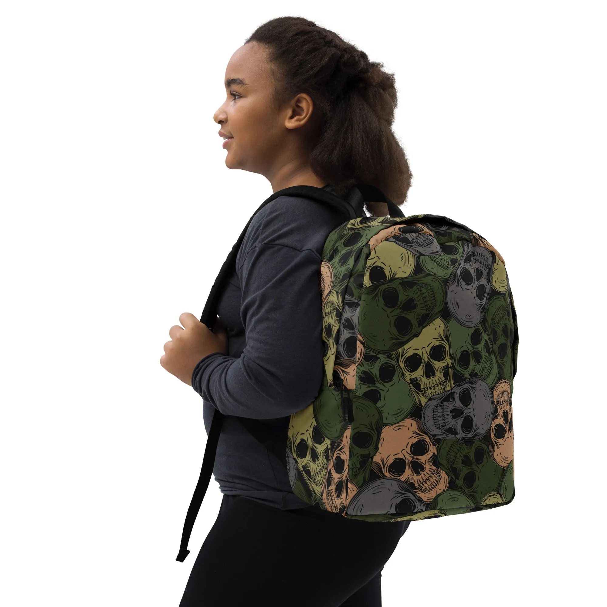 Minimalist Backpack | Skulls Camo in Green and Gray