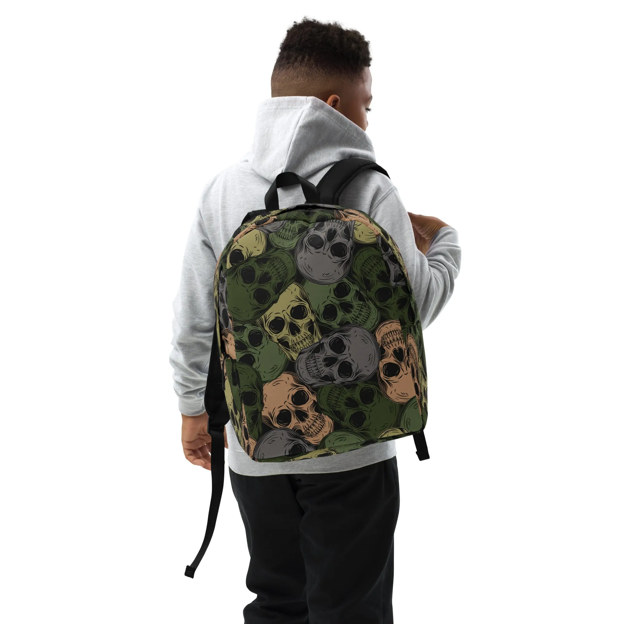 Minimalist Backpack | Skulls Camo in Green and Gray