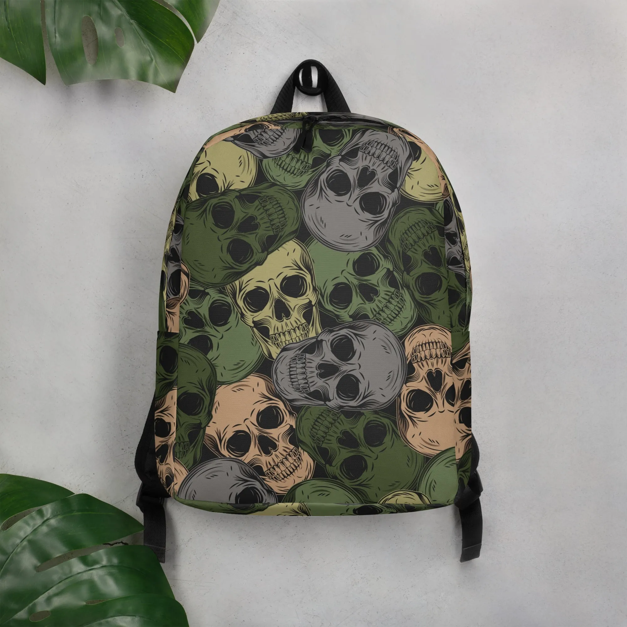 Minimalist Backpack | Skulls Camo in Green and Gray
