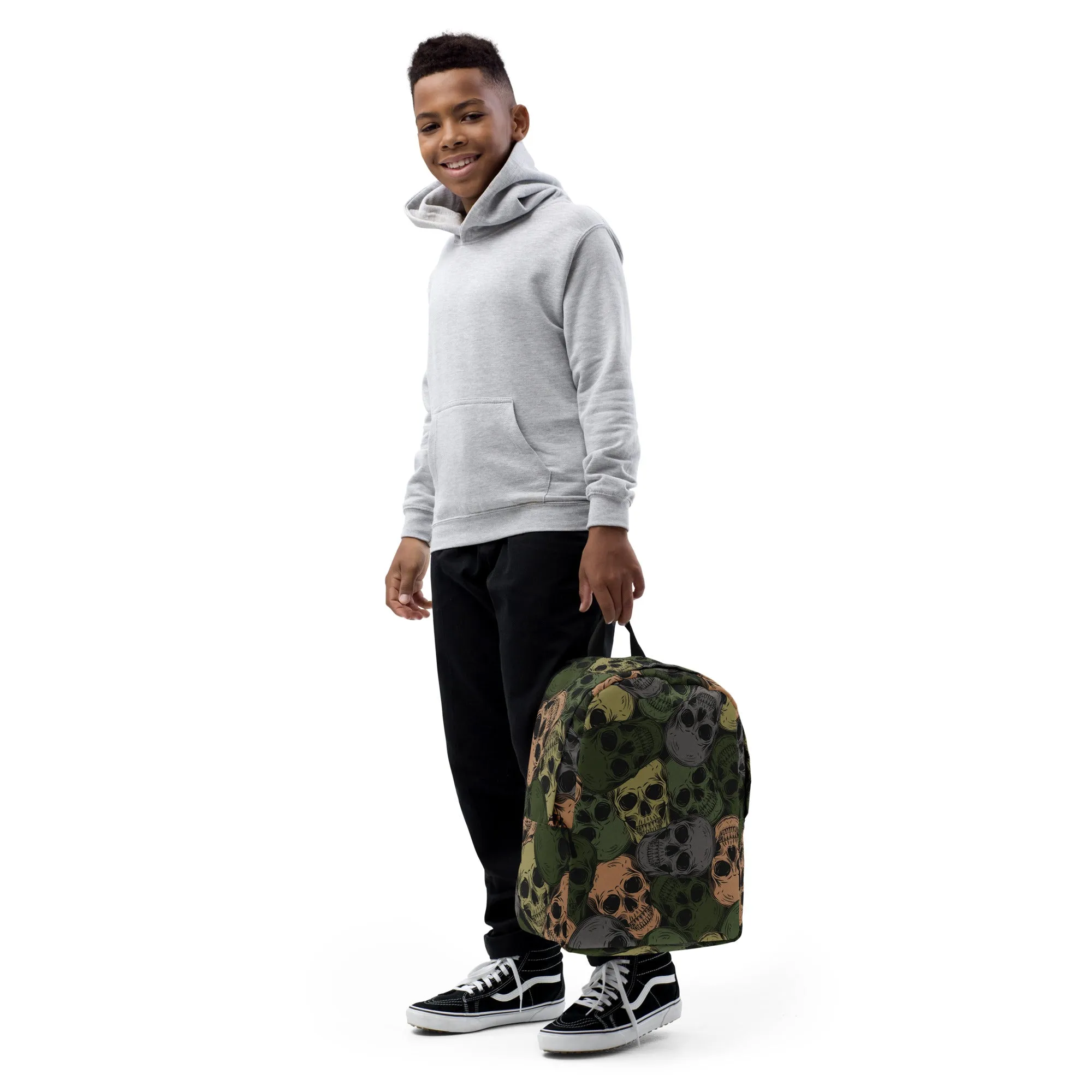 Minimalist Backpack | Skulls Camo in Green and Gray