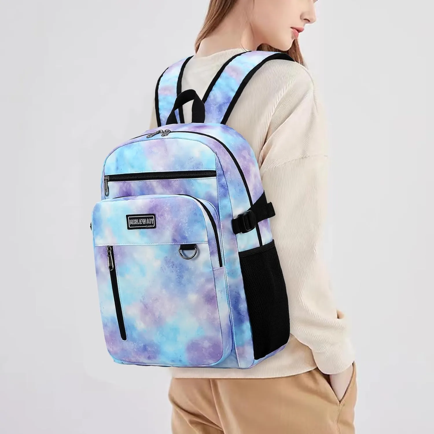 MIRLEWAIY Classical School Backpack Lightweight Bookbag Casual Daypack Travel Work Bag For Teenagers College Girls boys
