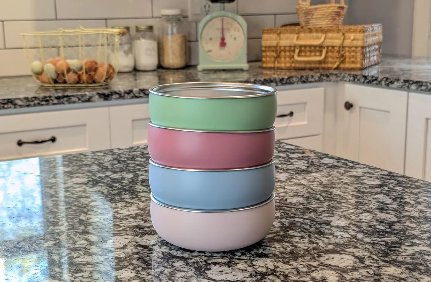 Monkey Proof™ Non-Toxic Stainless Steel Child Bowl 5” with Non-Slip Silicone Shell, Multi-color, (Set of 4 bowls) Unbreakable, Mess Free Feeding for Babies, Toddlers, Kids, BPA free