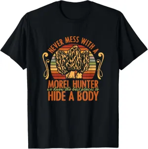 Morel Hunter Mushroom Foraging Mycology Morel T-Shirt
