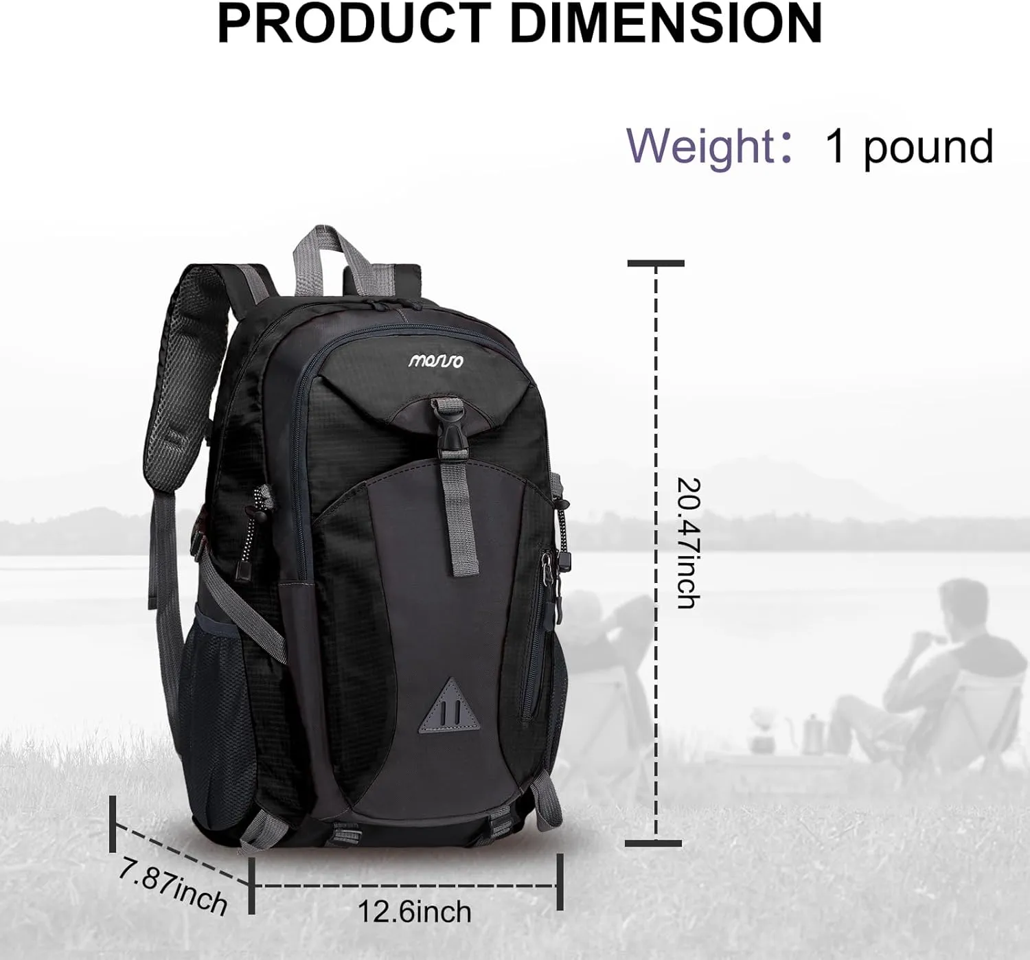 MOSISO Hiking Backpack,40L Waterproof Lightweight Backpack for Hiking Camping Outdoor Sports,Travel Daypack Men Women