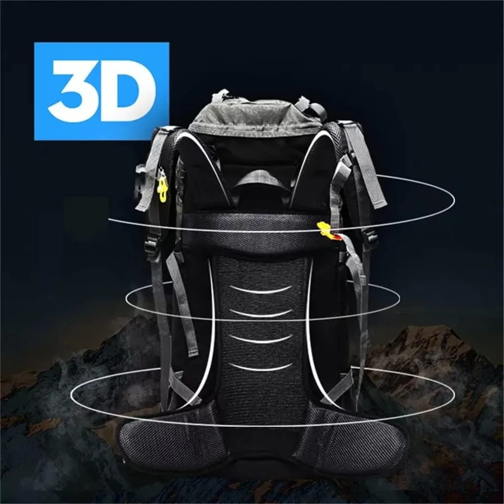 Mountaineering backpack hiking camping backpack large capacity mountaineering bag men 50L/60L(D,60L)