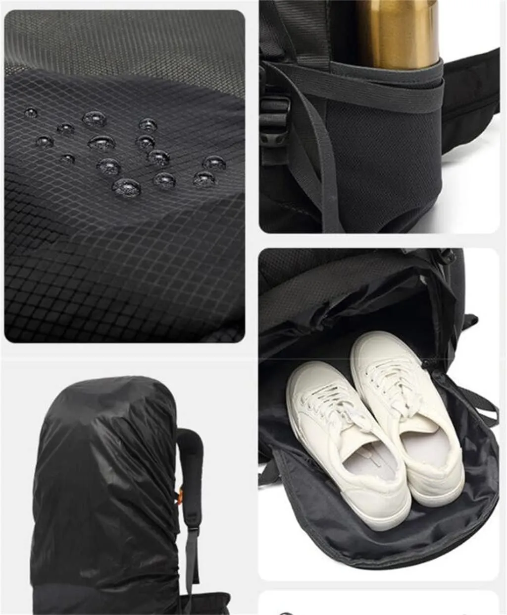 Mountaineering backpack hiking camping backpack large capacity mountaineering bag men 50L/60L(D,60L)