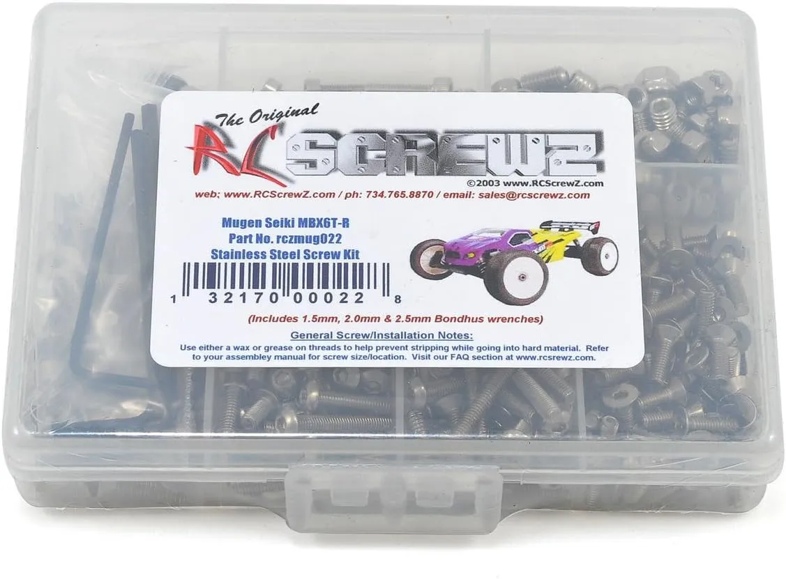 MUG022 - Mugen Seiki MBX-6TR MBX6 TR Nitro Stainless Steel Screw Kit