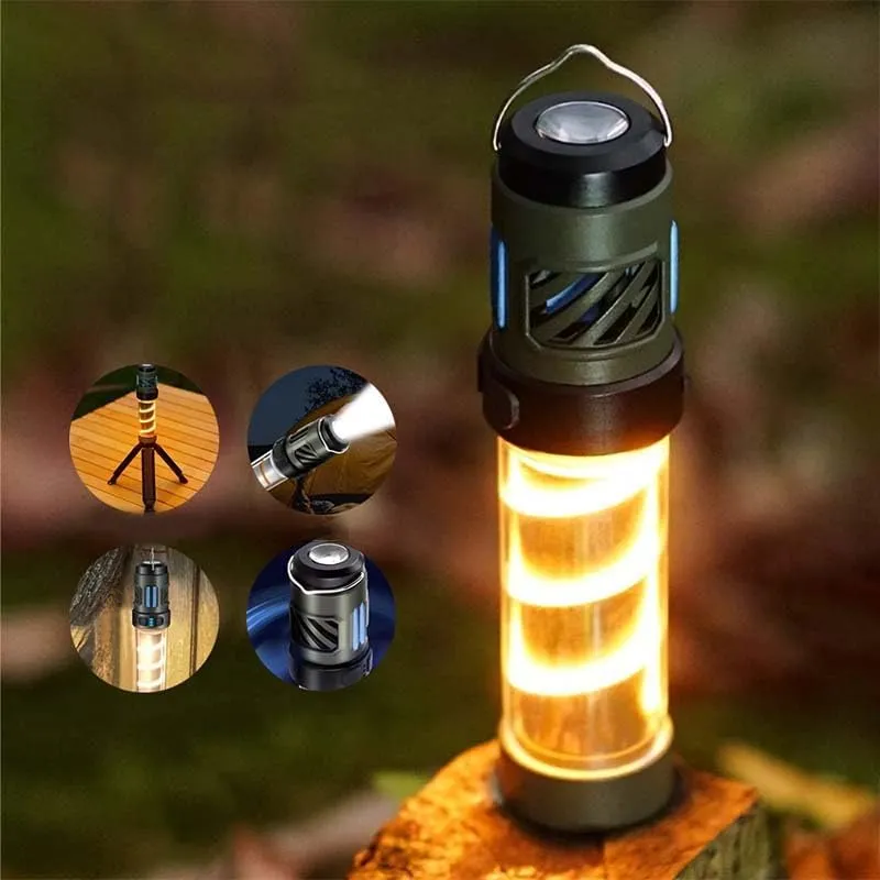 Multi-Functional Rechargeable Portable 𝗠𝗼𝘀𝗾𝘂𝗶𝘁𝗼 Repeller Camping Light, Flashlight Camping Lantern Lights with Detachable Tripod, Magnetic Design for Outdoor Camp Backpacking Patios (Green)