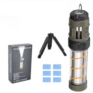 Multi-Functional Rechargeable Portable 𝗠𝗼𝘀𝗾𝘂𝗶𝘁𝗼 Repeller Camping Light, Flashlight Camping Lantern Lights with Detachable Tripod, Magnetic Design for Outdoor Camp Backpacking Patios (Green)