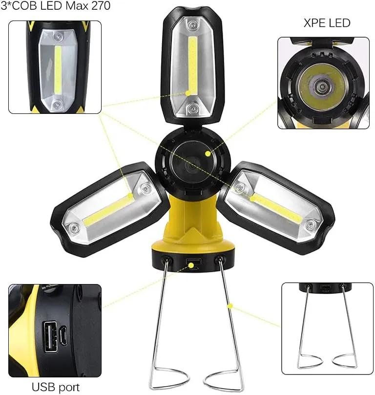 Multifunction LED LED LANTERIE COB COB Portable RED / Yellow LANTER Read (Yellow)