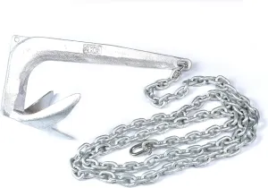 Mxeol Claw Anchors for Pontoon Boat Anchor Kit Galvanized 8 lb with Stainless Steel Chain Shackles 1/4 inch (Silver, 8lb)