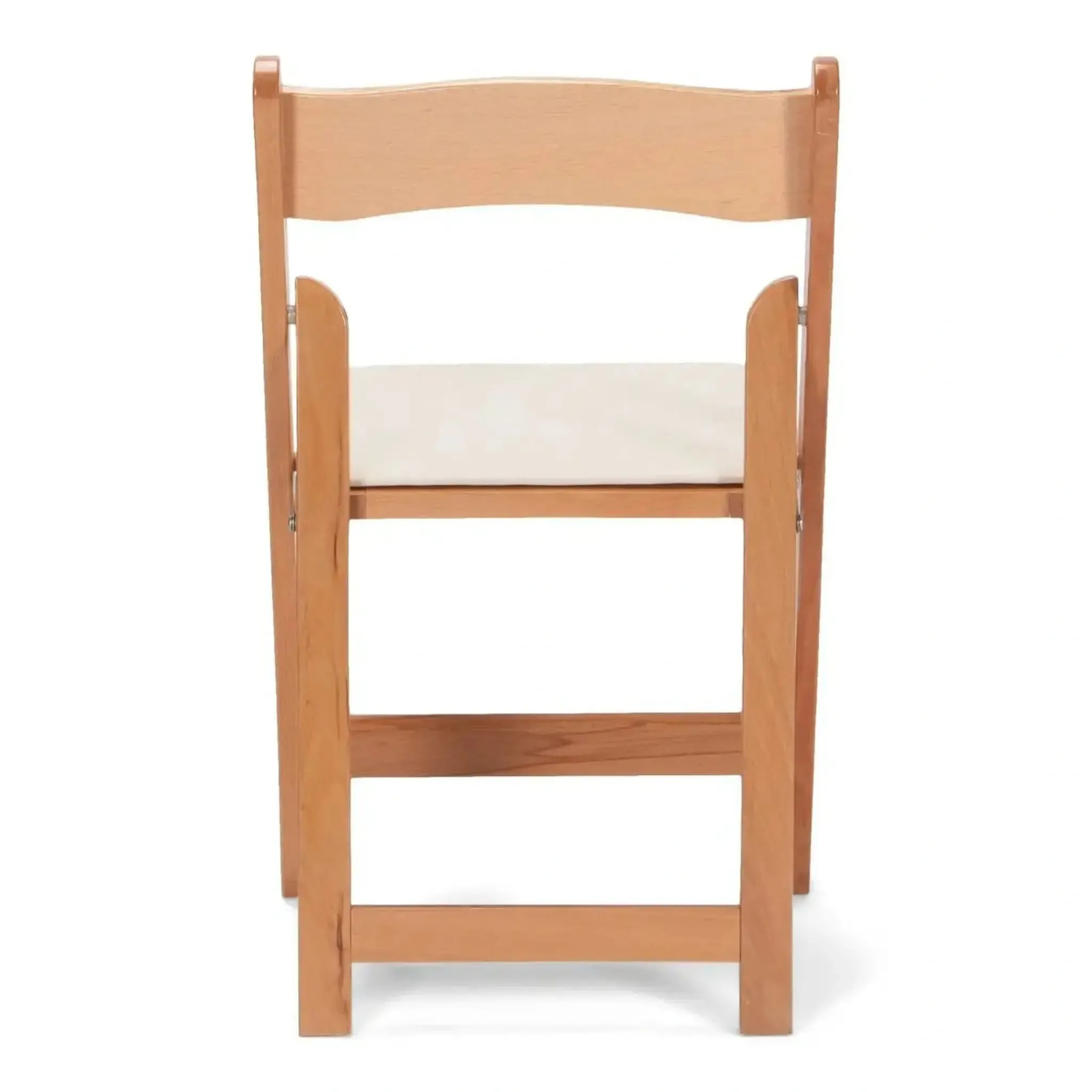 Natural Wood Folding Chair with Ivory Pad