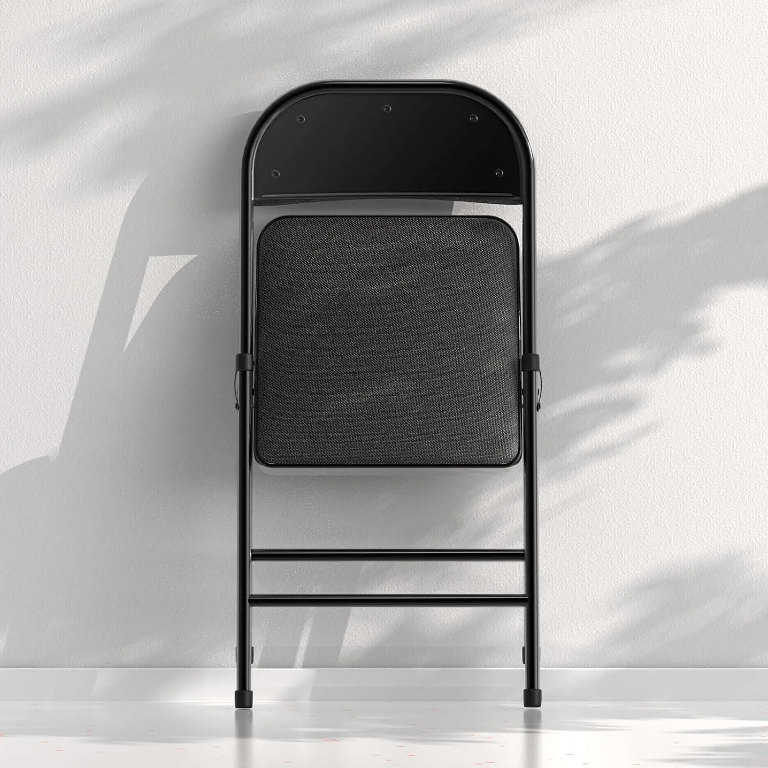 Nazhura 4 Pack Folding Chairs, Fabric Dining Chair Set with Padded Cushion and Back, Indoor Outdoo Seat for Home Office Events Wedding Party (Charcoal Fabric Seating)