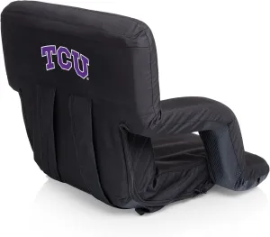 NCAA TCU Horned Frogs Ventura Reclining Stadium Seat with Back Support - Bleacher Seat - Beach Floor Chair