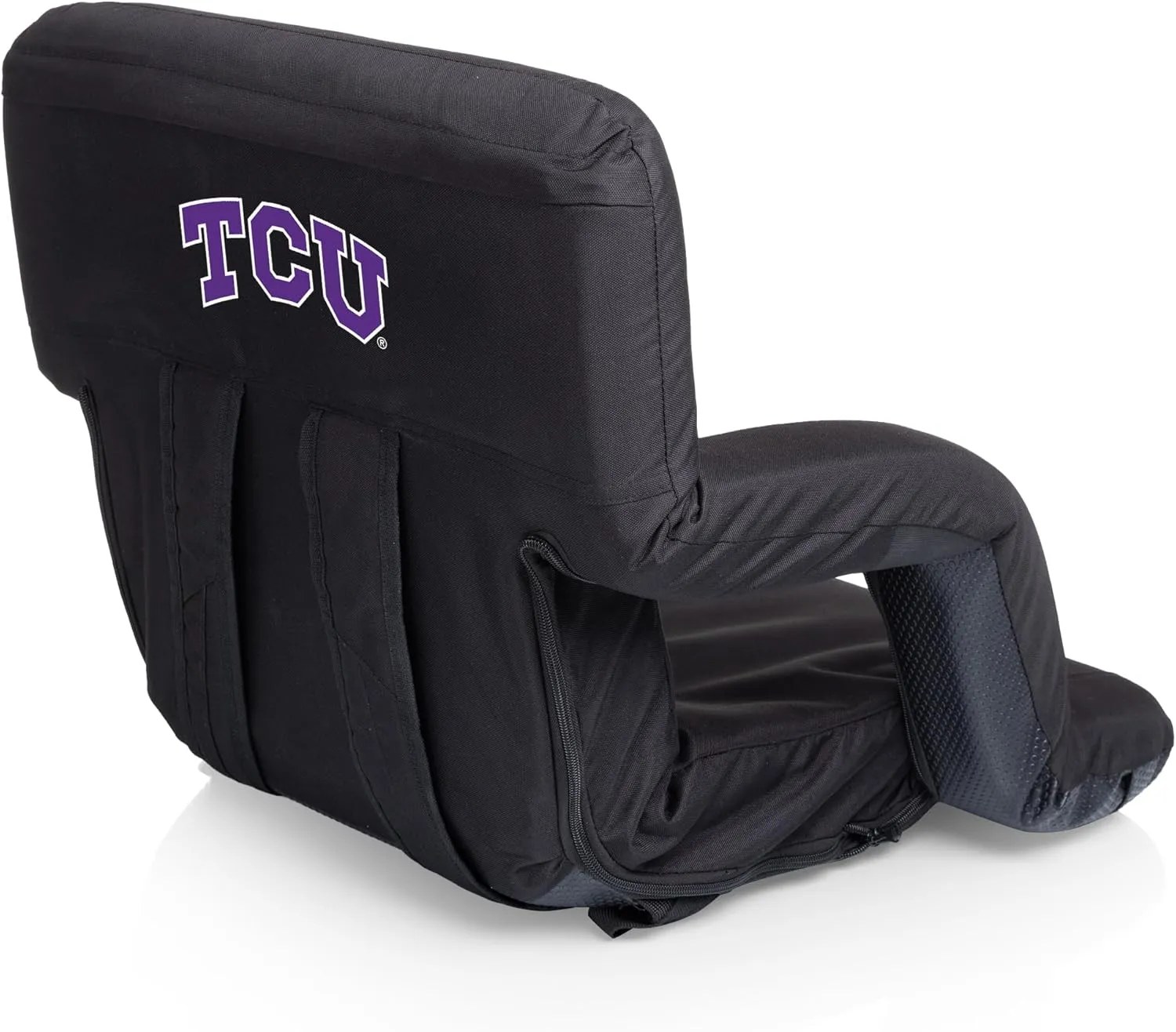 NCAA TCU Horned Frogs Ventura Reclining Stadium Seat with Back Support - Bleacher Seat - Beach Floor Chair