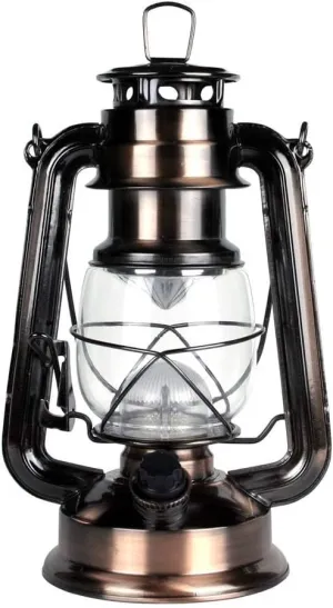 NEBO 15 LED Lantern, 9" Battery Operated Traditional Metal Lantern Design for Indoor/Outdoor Use, Copper