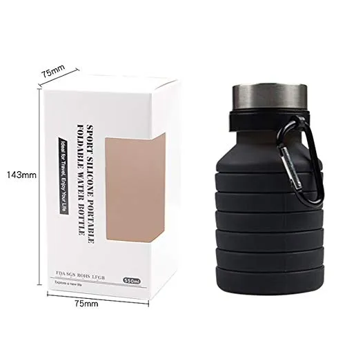 Nefeeko Collapsible Water Bottle, Reuseable BPA Free Silicone