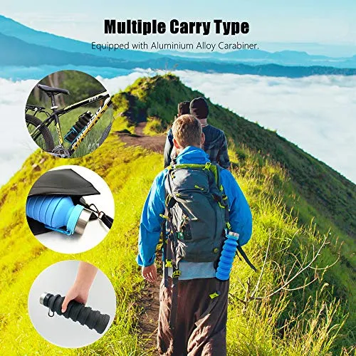 Nefeeko Collapsible Water Bottle, Reuseable BPA Free Silicone