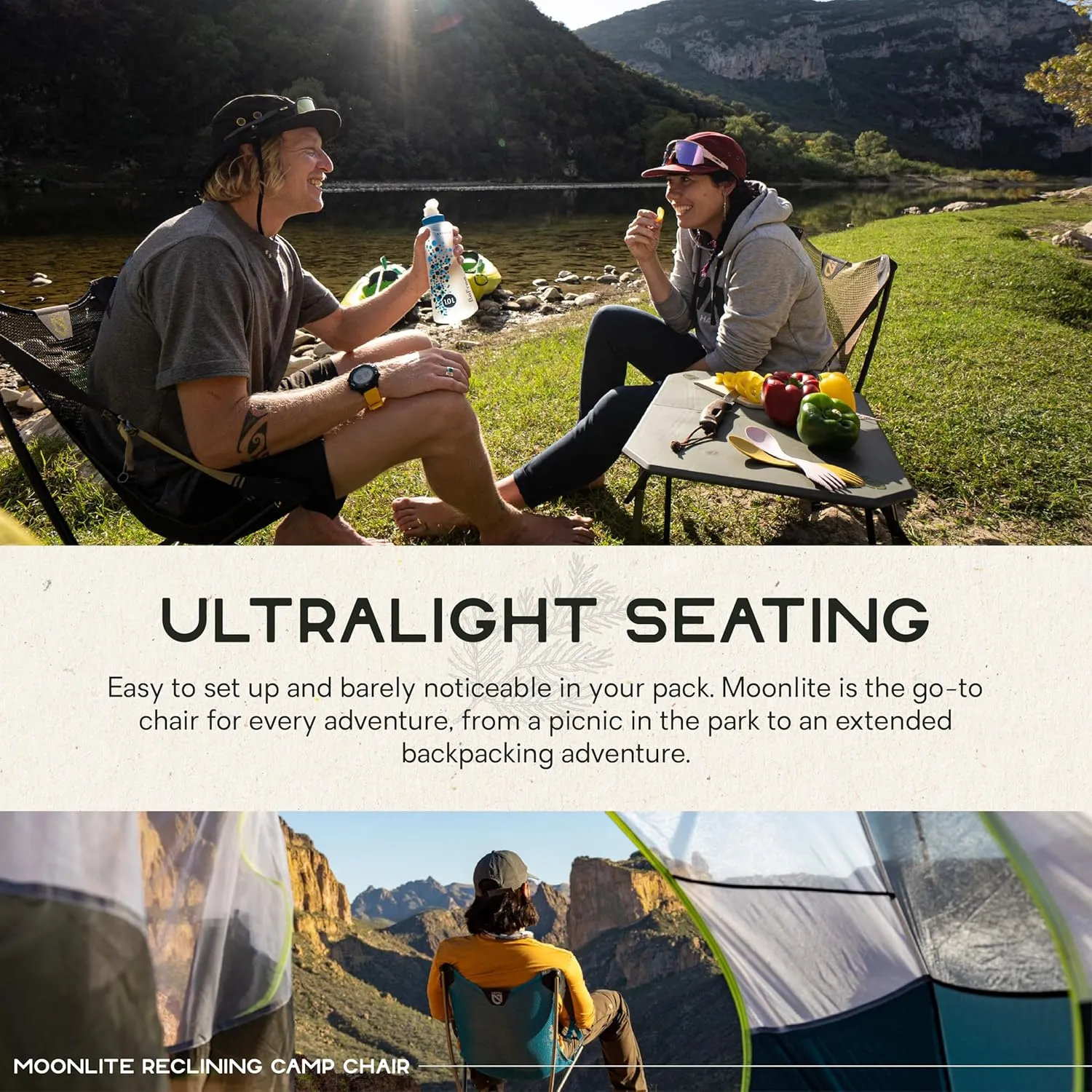 NEMO Moonlite Reclining Camp Chair - Hazy Aqua