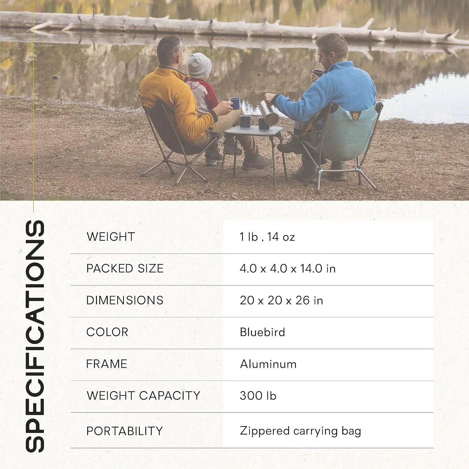 NEMO Moonlite Reclining Camp Chair - Hazy Aqua
