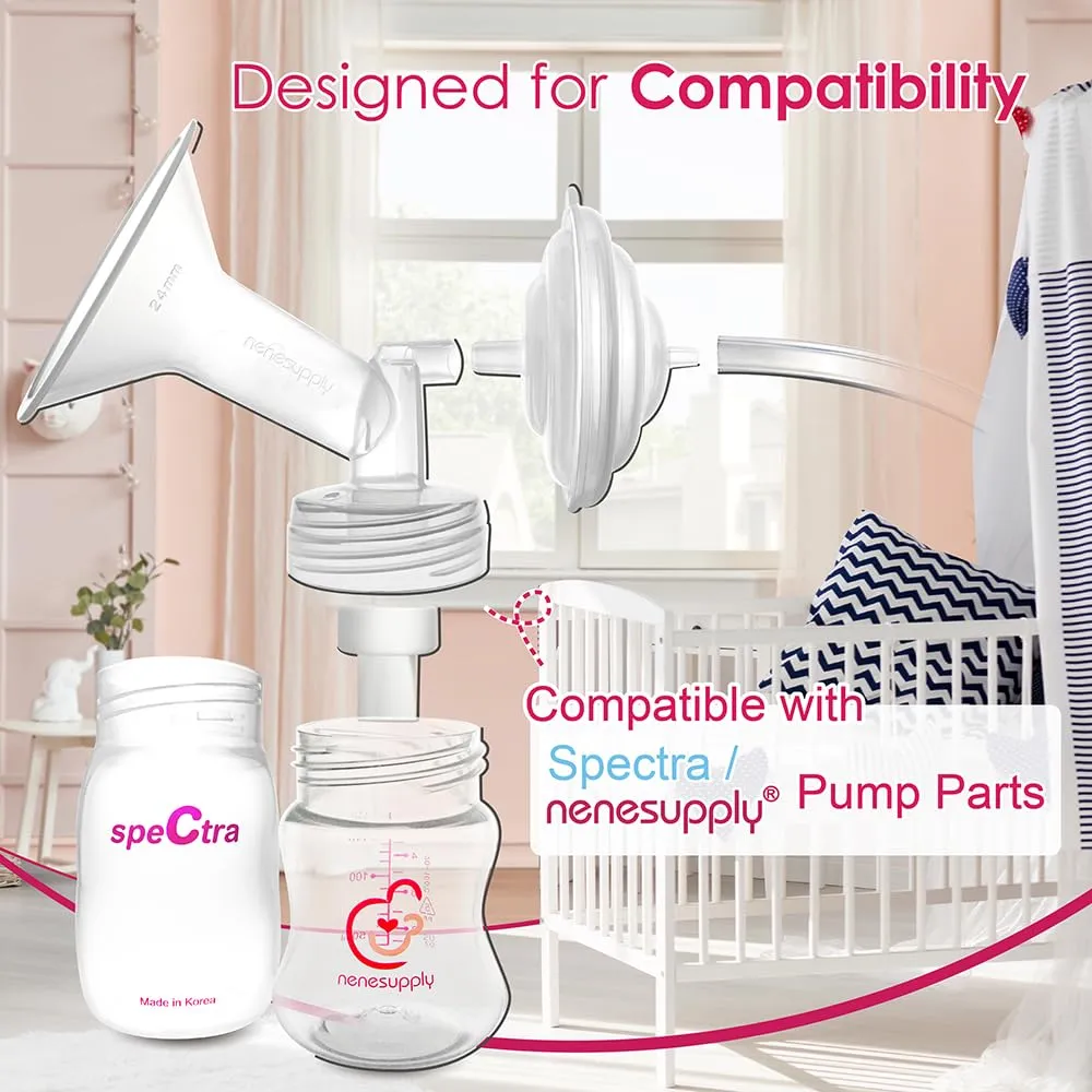 Nenesupply 24mm Flange Pump Parts Compatible w Spectra S2 S1 Breast Pumps Replacement Kit for Spectra Pump Parts S2 Parts S2 Accessories Inc Flange Duckbill Valve Backflow Protector