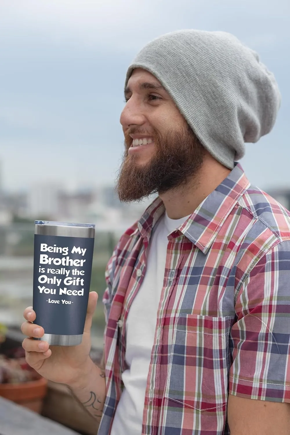 NewEleven Father Day Gifts For Brother From Sister, Bro - Gifts For Brothers - Best Birthday Gift For Big, Little Brother, Siblings, Brothers In Law, Men - 20 Oz Tumbler Navy