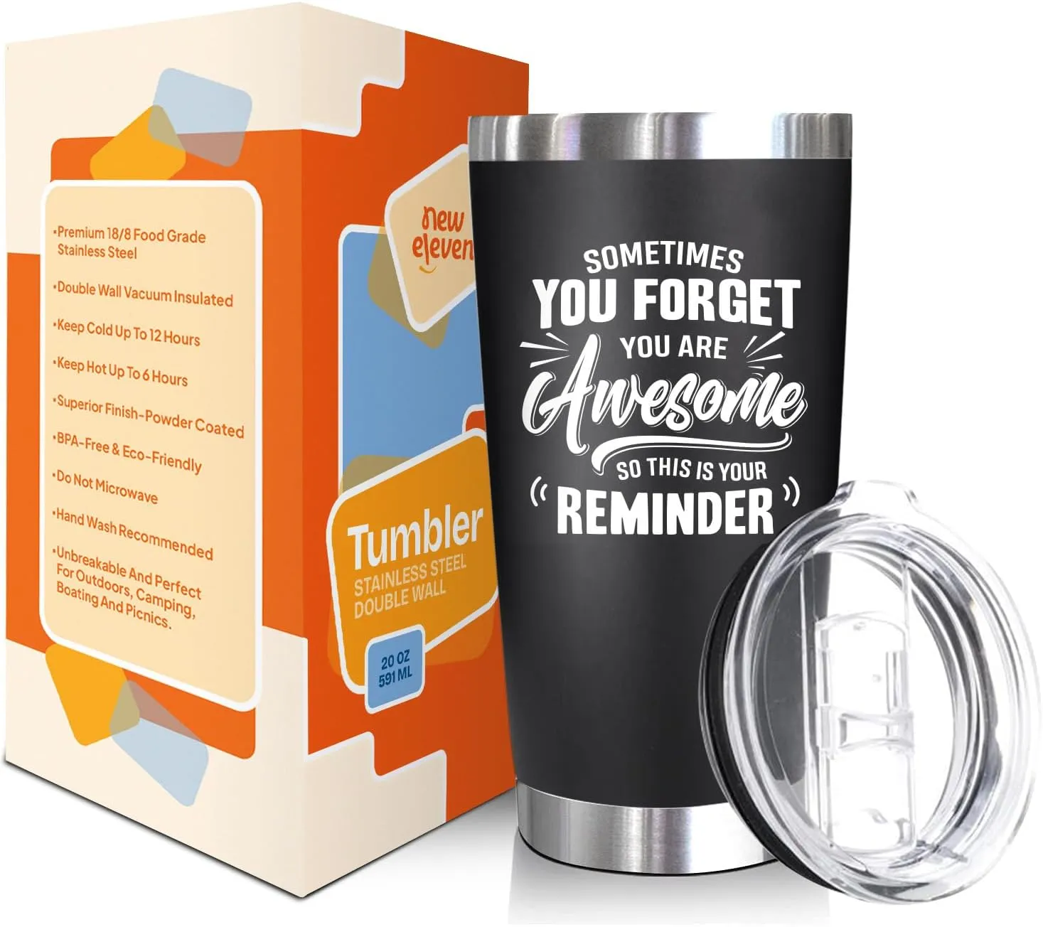 NewEleven Gifts For Him, Men - Gift For Men, Women, Dad, Husband, Friend - Thank You Gifts, Appreciation Gift, Graduation Presents For Men, Nurse, Teacher, Boss, Coworker - 20 Oz Tumbler