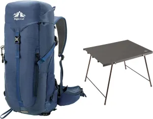 Night Cat Internal-frame Hiking Backpack with Folding Camping Table for Men Women Lightweight Waterproof Blue