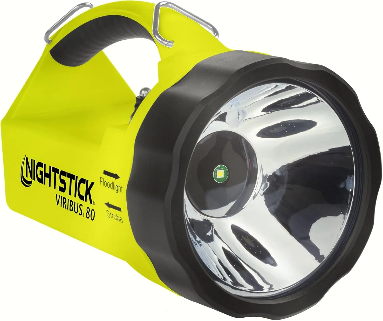 Nightstick XPR-5580G Viribus 80 Intrinsically Safe 300 Lumens Dual-Light Lantern, Flashlight, Floodlight, Strobe Light | Rechargeable Firefighter Industrial Flashlight [Green/Black]