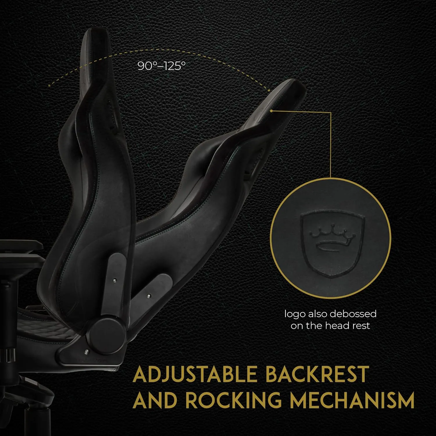 noblechairs Epic Reclining Gaming Chair and Reclining Office Chair, PU Faux Leather, Black/Green