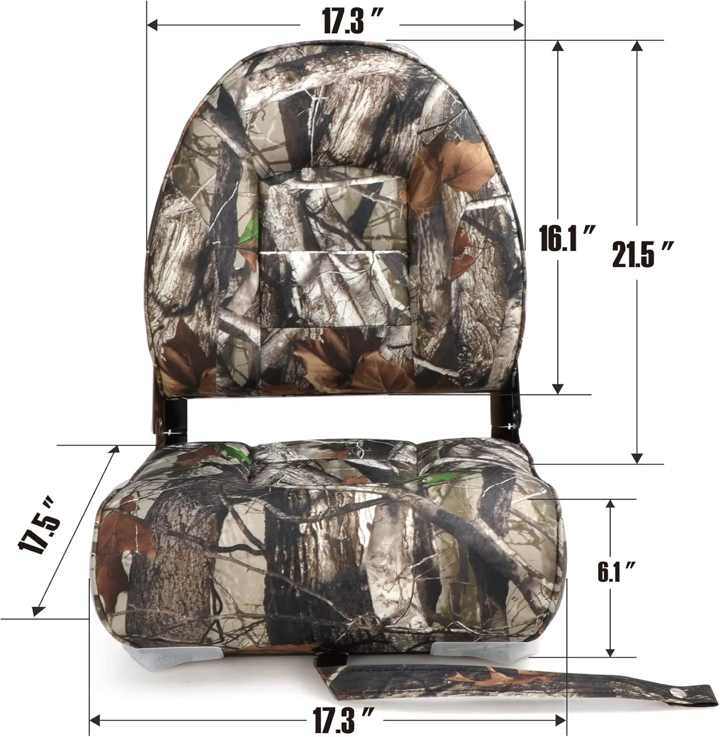 NORTHCAPTAIN High Back Folding Fishing Boat Seat,Stainless Steel Screws Included,Camo,2 Seats