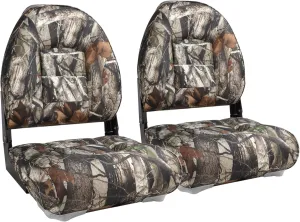 NORTHCAPTAIN High Back Folding Fishing Boat Seat,Stainless Steel Screws Included,Camo,2 Seats