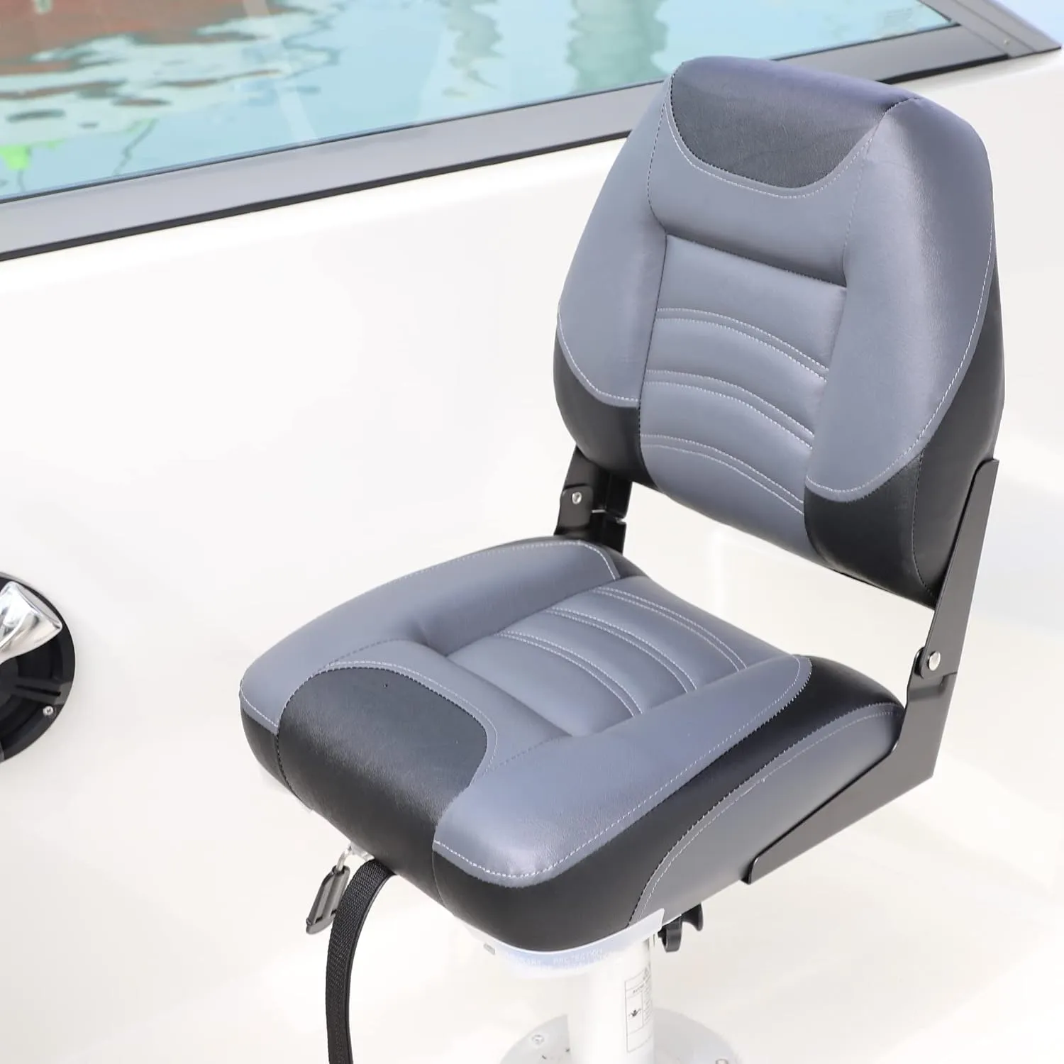NORTHCAPTAIN T1 Deluxe Low Back Folding Boat Seat,Stainless Steel Screws Included