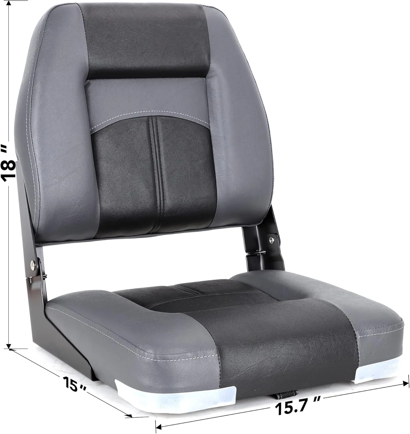 NORTHCAPTAIN T1 Deluxe Low Back Folding Boat Seat,Stainless Steel Screws Included