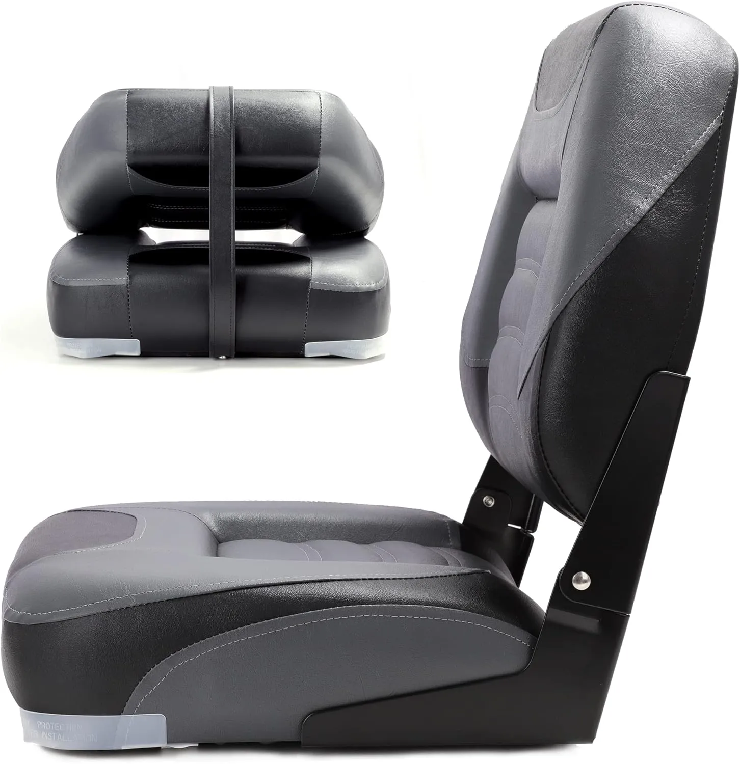NORTHCAPTAIN T1 Deluxe Low Back Folding Boat Seat,Stainless Steel Screws Included