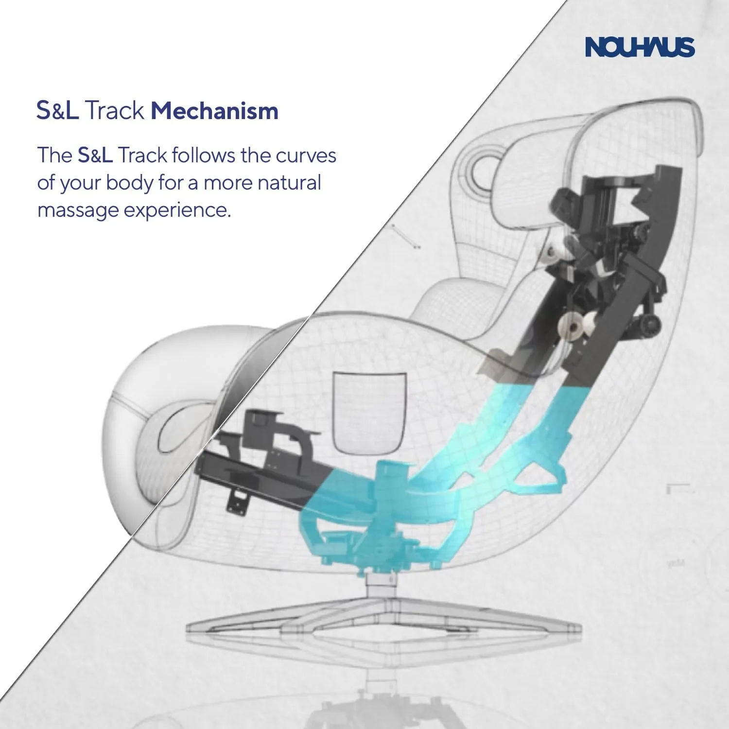 Nouhaus Classic Massage Chair with Ottoman. White Leather Lounge Chair, with Percussive & Shiatsu Chair Massager, Bluetooth Speaker and Recliner. Cozy Bedroom Chair with Spot and Full Body Massager