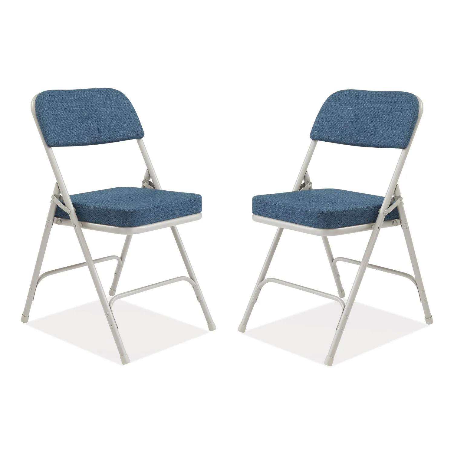 NPS® 3200 Series Fabric Dual-Hinge Folding Chair, Supports Up to 300 lb, Regal Blue Seat, Regal Blue Back, Gray Base, 2/Carton