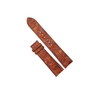 Nubuck Alligator leather watch strap, Premium Quality Brown Alligator leather watch band (24mm, Steel Folding Clasp)