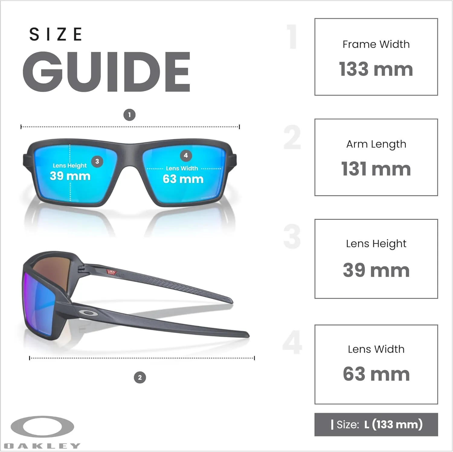 Oakley Cables OO9129 Rectangle Sunglasses for Men   BUNDLE Accessory Leash   Designer iWear Kit
