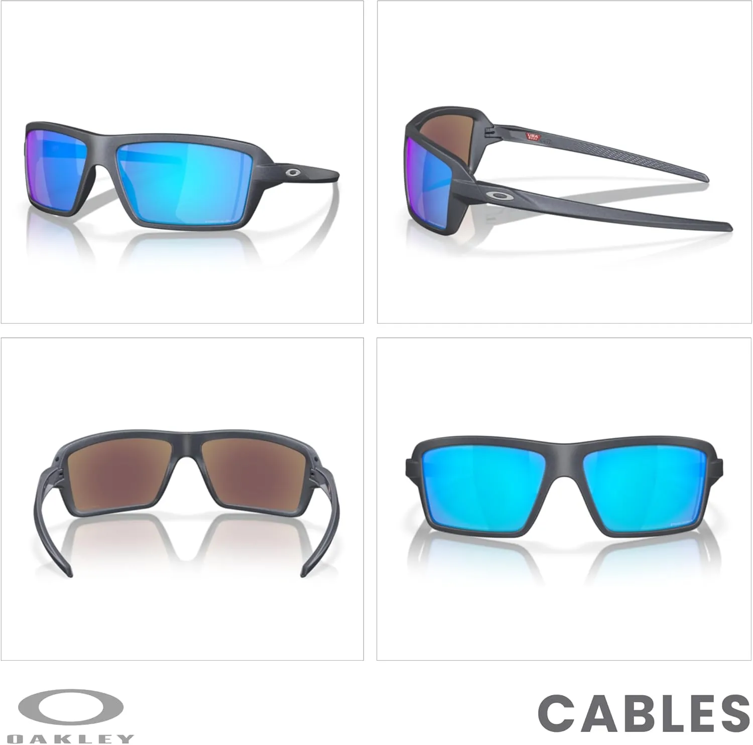 Oakley Cables OO9129 Rectangle Sunglasses for Men   BUNDLE Accessory Leash   Designer iWear Kit