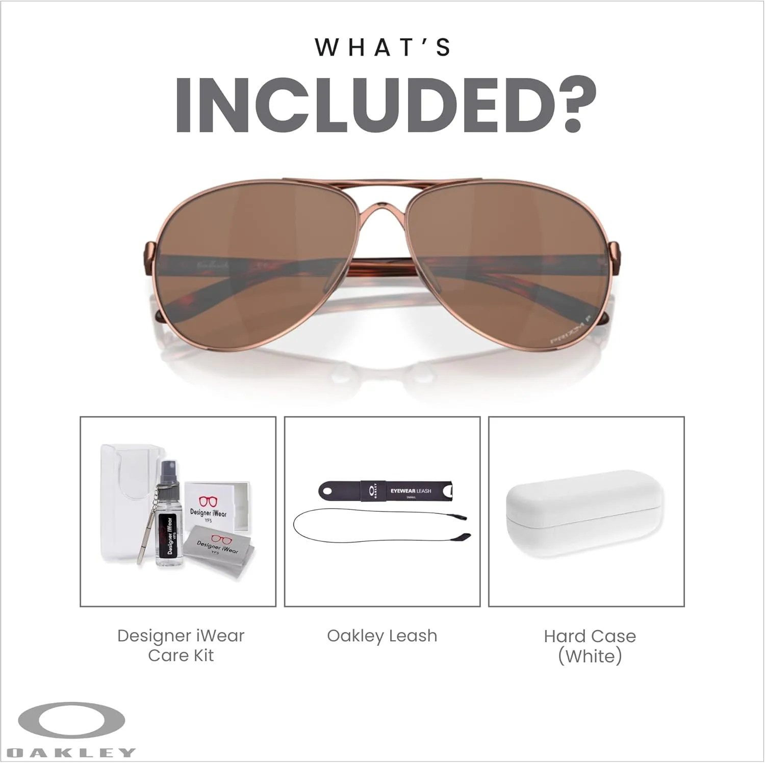 Oakley Feedback OO4079 Sunglasses For Women   BUNDLE Leash  Designer iWear Care Kit