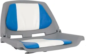 Oceansouth Fisherman Folding Boat Seat (Blue/White) fishing chair all purpose canoe accessories gear boat seats camo seat covers paddle board waterproof padded folding boating swivel jon bench