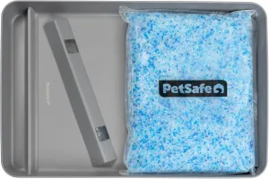 Official PetSafe ScoopFree Stainless Steel Reusable Tray - Includes 4.3 lb. of Premium Non-Clumping Crystal Cat Litter, Fresh Scent