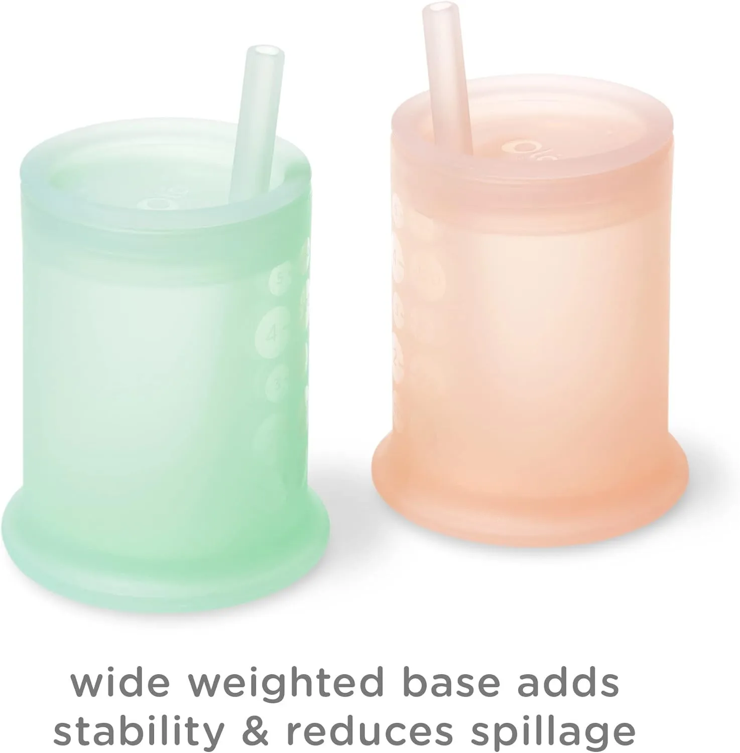 Olababy Silicone Training Cup with Straw Lid | Babies Water Drinking Cup | 6  Mo Infant To 12-18 Months Toddler | Sippy Cup For Kids & Smoothie Cup | Baby Led Weaning (Kiwi, 5 oz)