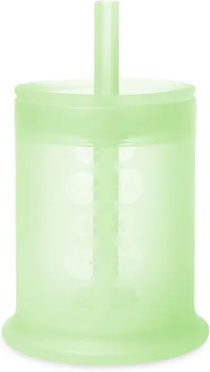 Olababy Silicone Training Cup with Straw Lid | Babies Water Drinking Cup | 6  Mo Infant To 12-18 Months Toddler | Sippy Cup For Kids & Smoothie Cup | Baby Led Weaning (Kiwi, 5 oz)