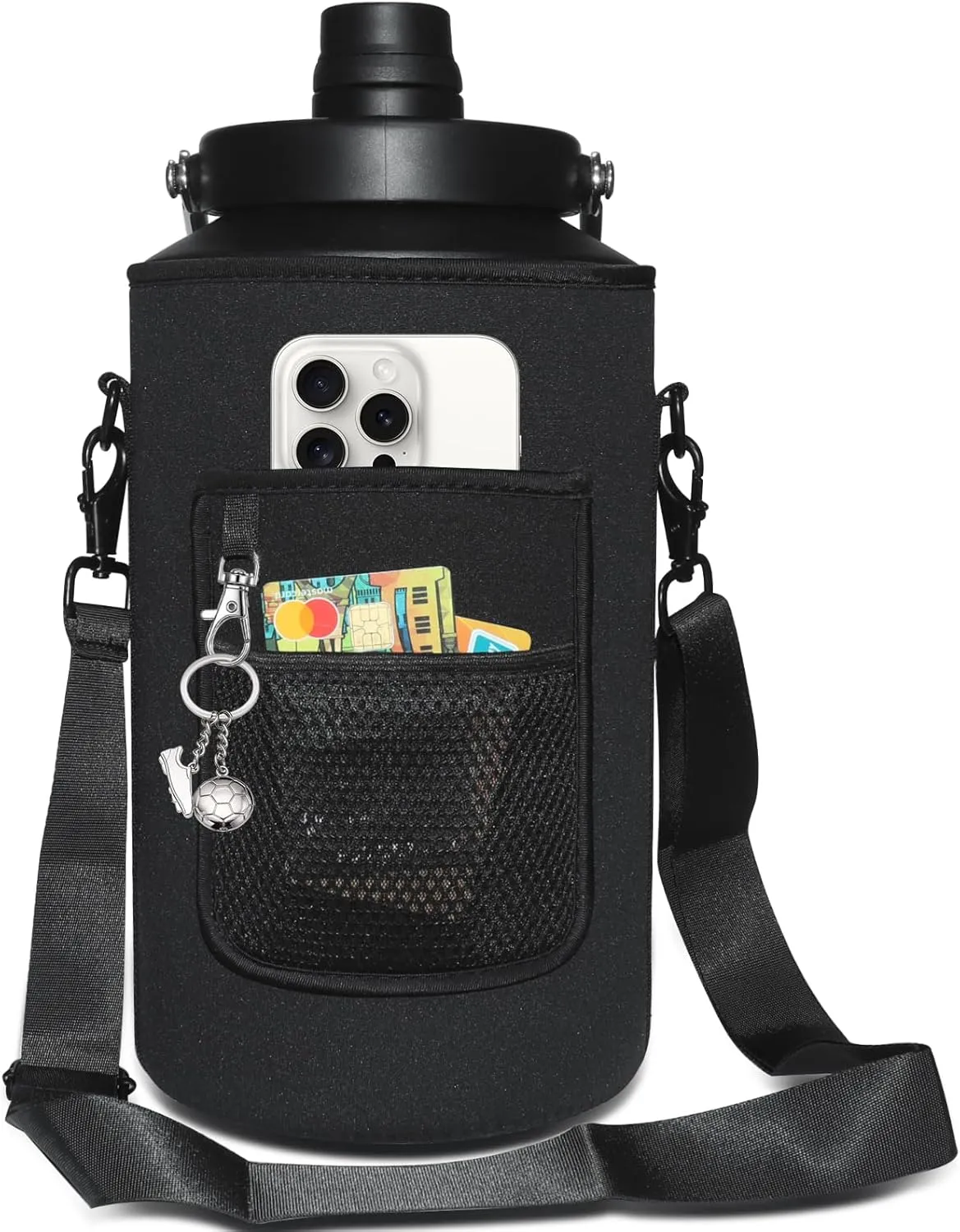 One Gallon Jug Holder Fit for YETI Jug & RTIC Gallon Jug & Kerilyn Insulated Jug, Water Bottle Holder with Shoulder Strap Carrier/Pouch Sleeve for Outdoor Activities