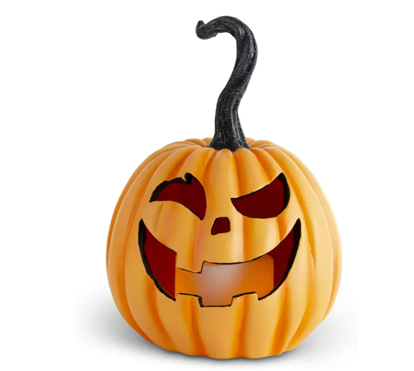 Orange Resin LED Flicker Flame Jack O Lantern - 3 Styles